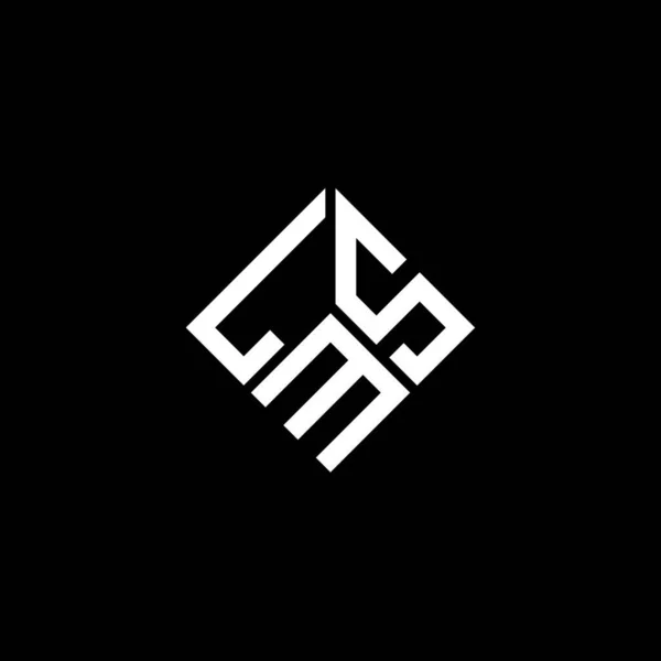 Lms Harfi Logo Tasarımı Siyah Arka Planda Lms Yaratıcı Harflerin — Stok Vektör