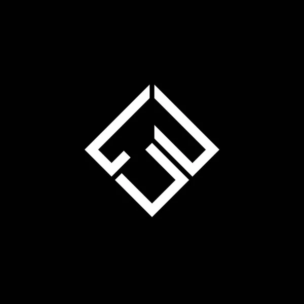 Luu Design Logotipo Carta Fundo Preto Luu Iniciais Criativas Conceito — Vetor de Stock