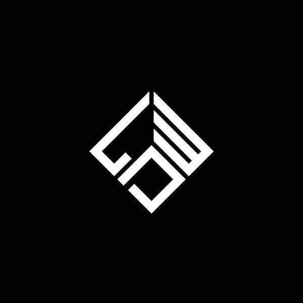 Diseño Del Logotipo Letra Ldw Sobre Fondo Negro Ldw Iniciales — Vector de stock