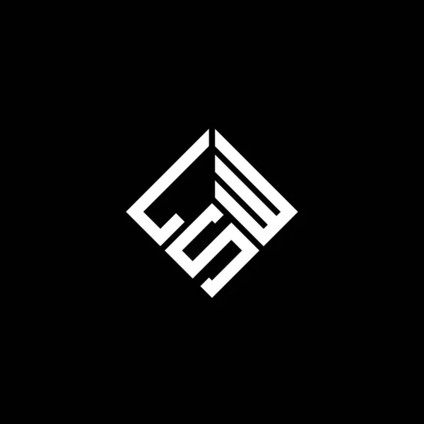 Design Logo Literei Lsw Fundal Negru Lsw Creativ Iniţiale Literă — Vector de stoc