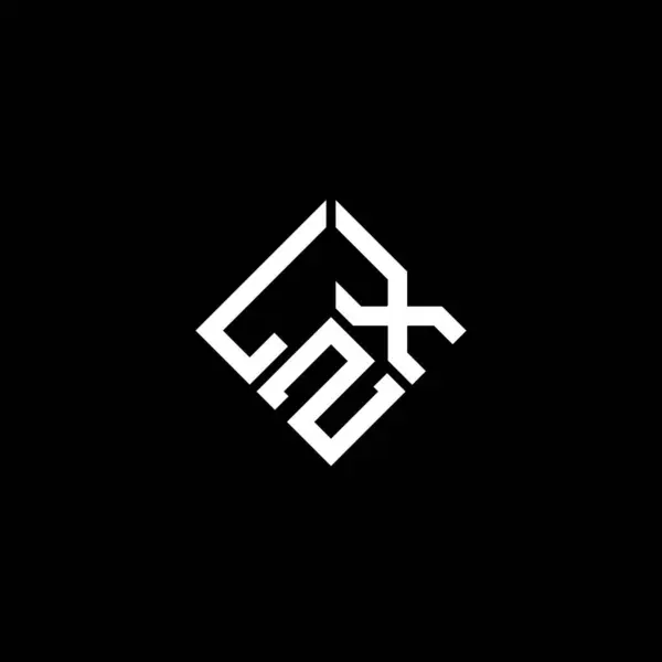 Lzx Design Logotipo Carta Fundo Preto Lzx Iniciais Criativas Conceito —  Vetores de Stock
