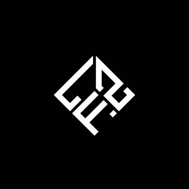 LFZ harfi logo tasarımı siyah arkaplan üzerine. LFZ yaratıcı harflerin baş harfleri logo kavramı. LFZ harf tasarımı.