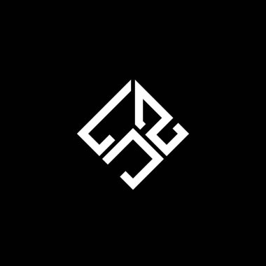 Siyah arkaplanda LJZ harf logosu tasarımı. LJZ yaratıcı harflerin baş harfleri logo kavramı. LJZ harf tasarımı.