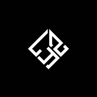 Siyah arkaplanda LYZ harf logosu tasarımı. LYZ yaratıcı harflerin baş harfleri logo kavramı. LYZ harf tasarımı.