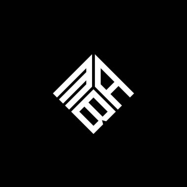 Siyah arka planda MBA harfi logo tasarımı. MBA yaratıcı harfler logosu konsepti. MBA harf tasarımı.