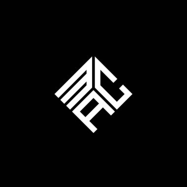 Siyah arkaplanda MAC harf logosu tasarımı. MAC yaratıcı harf logosu konsepti. MAC harf tasarımı.