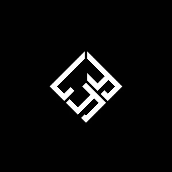 Lyy Harf Logosu Tasarımı Siyah Arka Planda Lyy Yaratıcı Harflerin — Stok Vektör