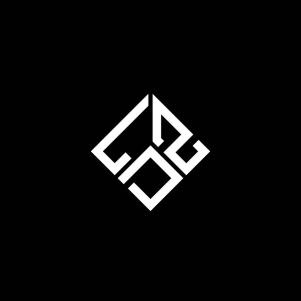 Diseño Del Logotipo Letra Ldz Sobre Fondo Negro Ldz Iniciales — Vector de stock