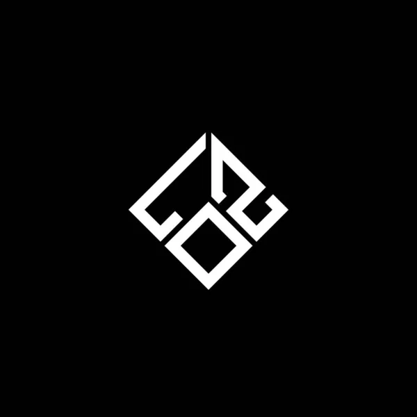 Loz Design Logotipo Carta Fundo Preto Loz Iniciais Criativas Conceito —  Vetores de Stock