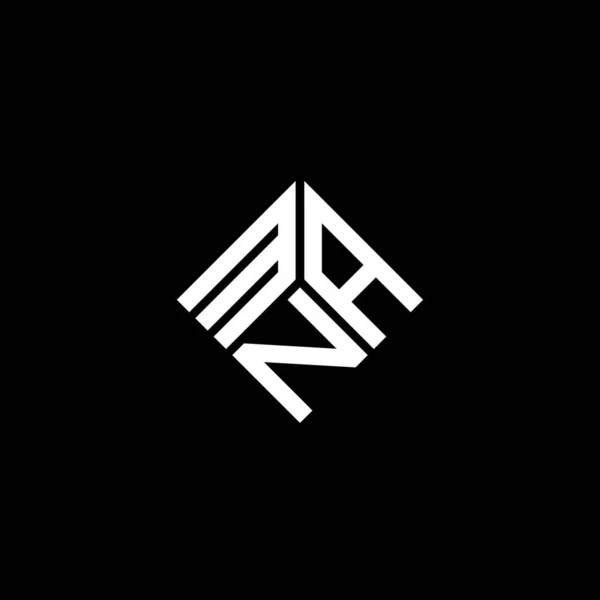 Mna Design Logotipo Carta Fundo Preto Mna Criativa Iniciais Conceito — Vetor de Stock