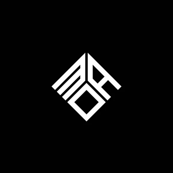 Moa Logo Ontwerp Zwarte Achtergrond Moa Creatieve Initialen Letter Logo — Stockvector