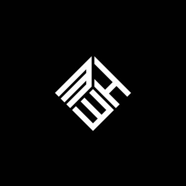 Siyah arka planda MWH harf logosu tasarımı. MWH yaratıcı harf logosu konsepti. MWH harf tasarımı.