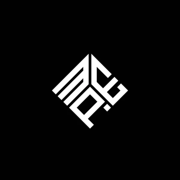 Дизайн Логотипа Mpe Чёрном Фоне Концепция Логотипа Инициалами Mpe Дизайн — стоковый вектор