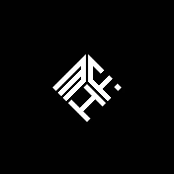 Diseño Del Logotipo Letra Mhf Sobre Fondo Negro Mhf Iniciales — Vector de stock