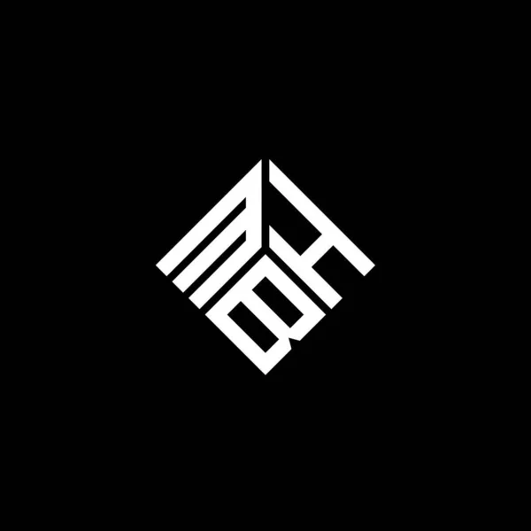Mbh Design Logotipo Carta Fundo Preto Mbh Iniciais Criativas Conceito — Vetor de Stock