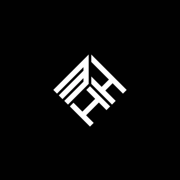 Mhh Letter Logo Design Black Background Mhh Creative Initials Letter — Stock Vector