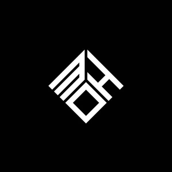 Moh Lettera Logo Design Sfondo Nero Moh Creativo Iniziali Lettera — Vettoriale Stock