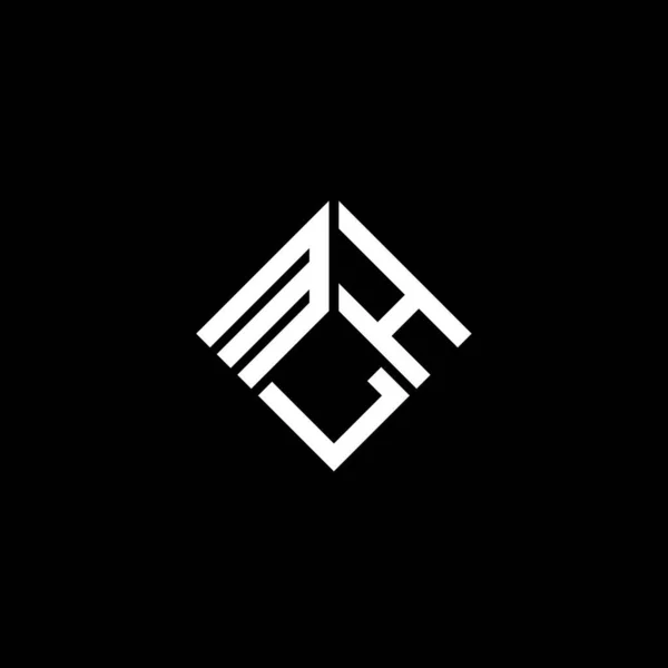 Design Logotipo Carta Mlh Fundo Preto Mlh Iniciais Criativas Conceito —  Vetores de Stock