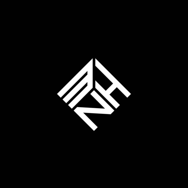 Σχεδιασμός Λογότυπου Γραμμάτων Mnh Μαύρο Φόντο Mnh Δημιουργική Αρχικά Γράμμα — Διανυσματικό Αρχείο