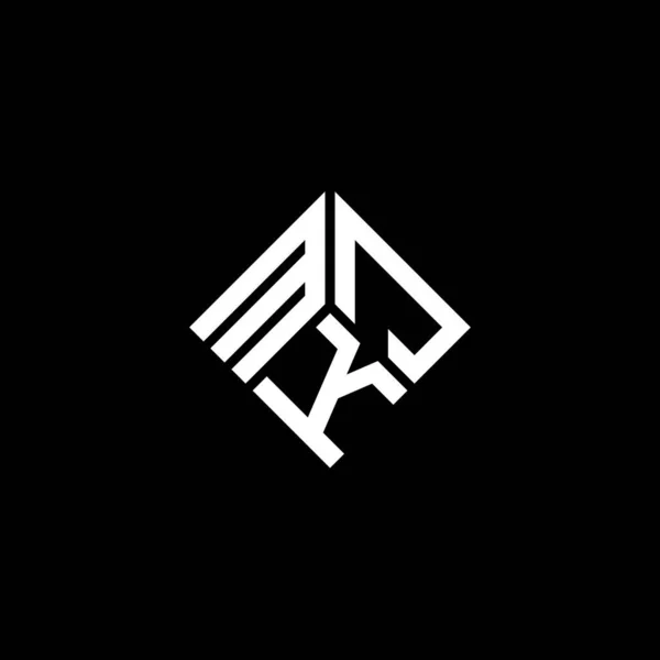 Σχεδιασμός Λογότυπου Γραμμάτων Mkj Μαύρο Φόντο Δημιουργικά Αρχικά Mkj Έννοια — Διανυσματικό Αρχείο