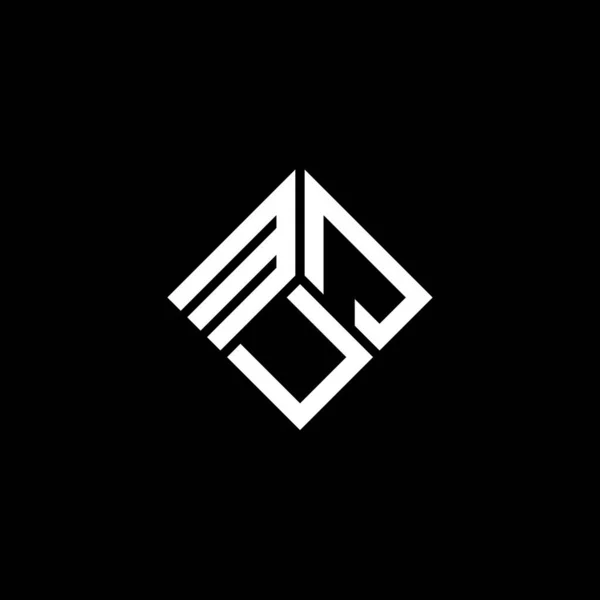 Σχεδιασμός Λογότυπου Γραμμάτων Muj Μαύρο Φόντο Δημιουργικά Αρχικά Muj Έννοια — Διανυσματικό Αρχείο