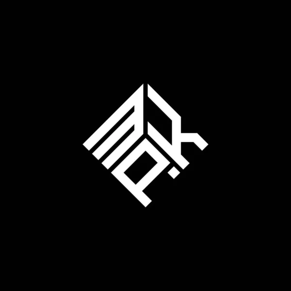 Diseño Del Logotipo Letra Mpk Sobre Fondo Negro Mpk Iniciales — Vector de stock