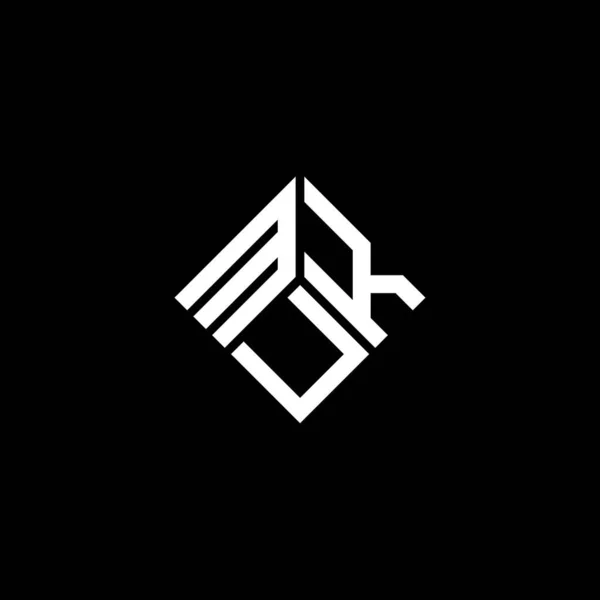 Diseño Del Logotipo Carta Muk Sobre Fondo Negro Muk Iniciales — Vector de stock