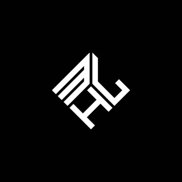 Diseño Del Logotipo Letra Mhl Sobre Fondo Negro Mhl Iniciales — Vector de stock