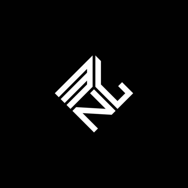 Design Logotipo Carta Mnl Fundo Preto Mnl Iniciais Criativas Conceito — Vetor de Stock