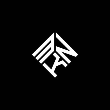 Siyah arkaplanda MKN harf logosu tasarımı. MKN yaratıcı harflerin baş harfleri logo kavramı. MKN harf tasarımı.