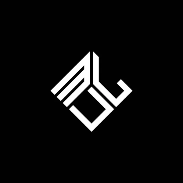 Diseño Del Logotipo Letra Mul Sobre Fondo Negro Mul Iniciales — Archivo Imágenes Vectoriales