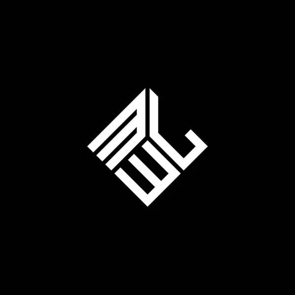 Diseño Del Logotipo Letra Mwl Sobre Fondo Negro Mwl Iniciales — Vector de stock
