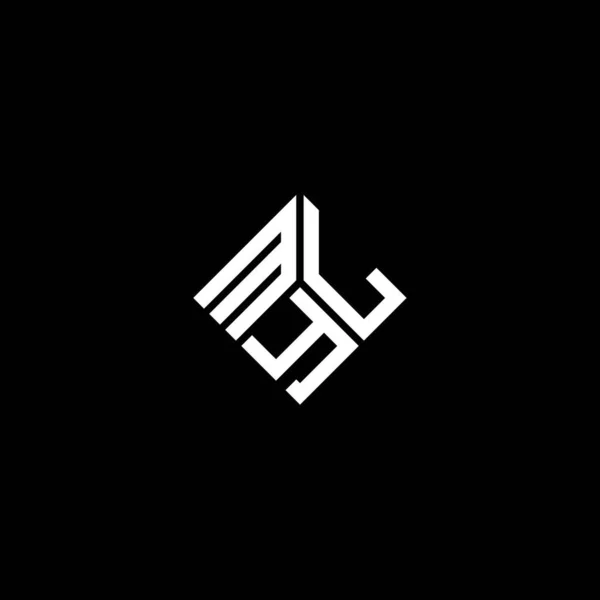 Diseño Del Logotipo Letra Myl Sobre Fondo Negro Myl Iniciales — Archivo Imágenes Vectoriales