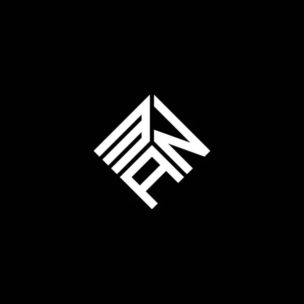 Diseño Del Logotipo Letra Man Sobre Fondo Negro Man Iniciales — Vector de stock