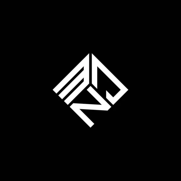 Siyah Arka Planda Mnj Harf Logosu Tasarımı Mnj Yaratıcı Harflerin — Stok Vektör