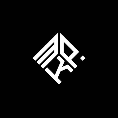 Siyah arkaplanda MKP harf logosu tasarımı. MKP yaratıcı harflerin baş harfleri logo kavramı. MKP harf tasarımı.