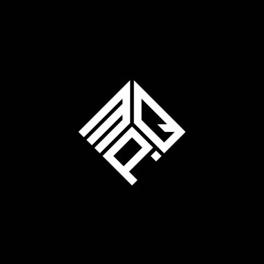 Siyah arkaplanda MPQ harfi logo tasarımı. MPQ yaratıcı harflerin baş harfleri logo kavramı. MPQ harf tasarımı.