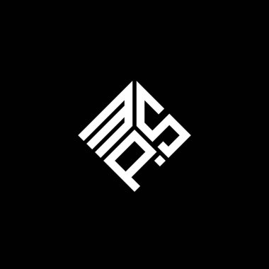 Siyah arka planda MPS harfi logo tasarımı. MPS yaratıcı harf logosu konsepti. MPS harf tasarımı.