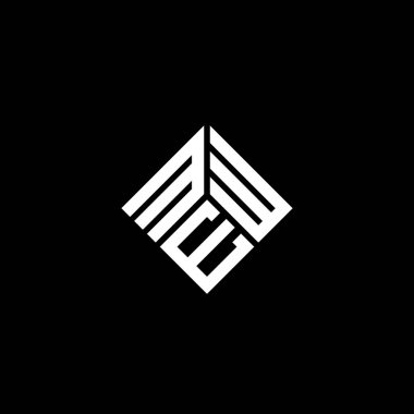 Siyah arkaplanda MEW harf logosu tasarımı. MEW yaratıcı harflerin baş harfleri logo kavramı. MEW harf tasarımı.