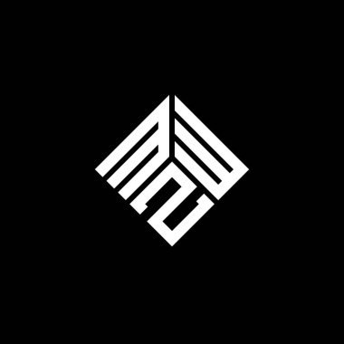 Siyah arkaplanda MZW harf logosu tasarımı. MZW yaratıcı harflerin baş harfleri logo kavramı. MZW harf tasarımı.