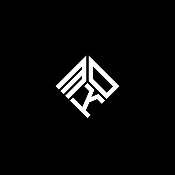 Projekt Logo Litery Mko Czarnym Tle Kreatywne Inicjały Mko Koncepcja — Wektor stockowy