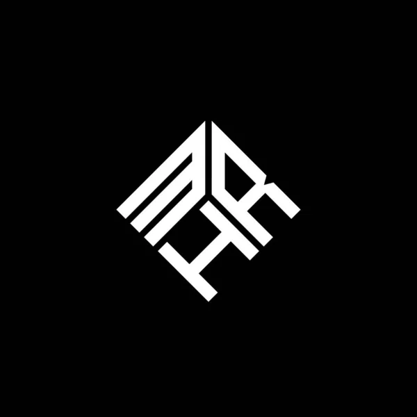 Diseño Del Logotipo Letra Mhr Sobre Fondo Negro Mhr Iniciales — Vector de stock