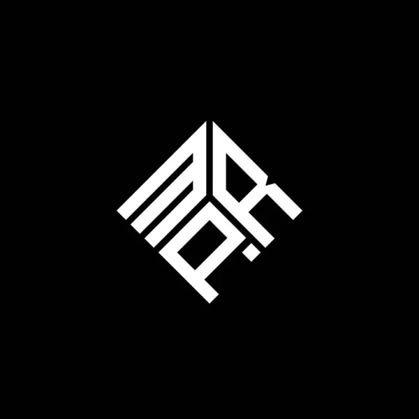 Diseño Del Logotipo Letra Mpr Sobre Fondo Negro Mpr Iniciales — Vector de stock