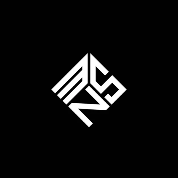 Mns Lettre Logo Design Sur Fond Noir Mns Initiales Créatives — Image vectorielle