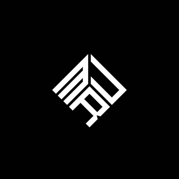 Mru Lettre Logo Design Sur Fond Noir Mru Initiales Créatives — Image vectorielle