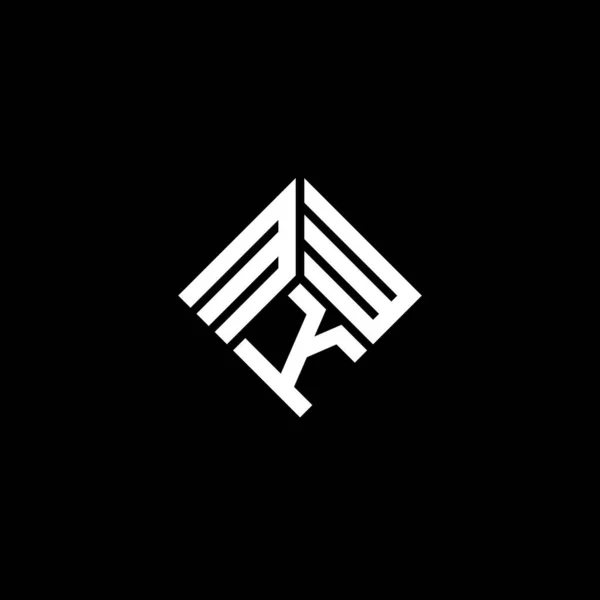 Σχεδιασμός Λογότυπου Γραμμάτων Mkw Μαύρο Φόντο Mkw Δημιουργική Αρχικά Γράμμα — Διανυσματικό Αρχείο