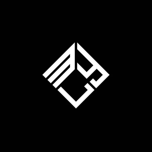 Mly Bokstav Logotyp Design Svart Bakgrund Mly Kreativa Initialer Brev — Stock vektor
