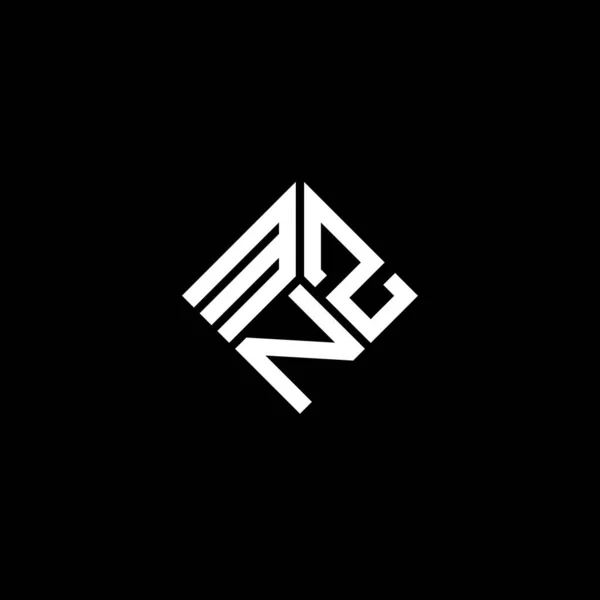 Diseño Del Logotipo Letra Mnz Sobre Fondo Negro Mnz Iniciales — Archivo Imágenes Vectoriales