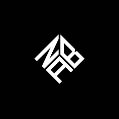 Siyah arka planda NAB harfi logo tasarımı. NAB yaratıcı harfler logosu konsepti. NAB harf tasarımı.