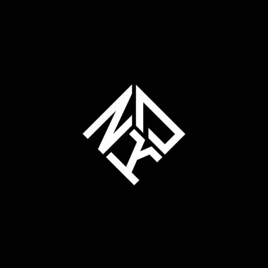 Siyah arka planda NKD harf logosu tasarımı. NKD yaratıcı harflerin baş harfleri logo kavramı. NKD harf tasarımı.